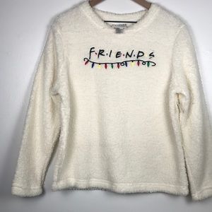 FRIENDS long sleeves  sleepwear women’s, Medium, polyester, winter white, soft